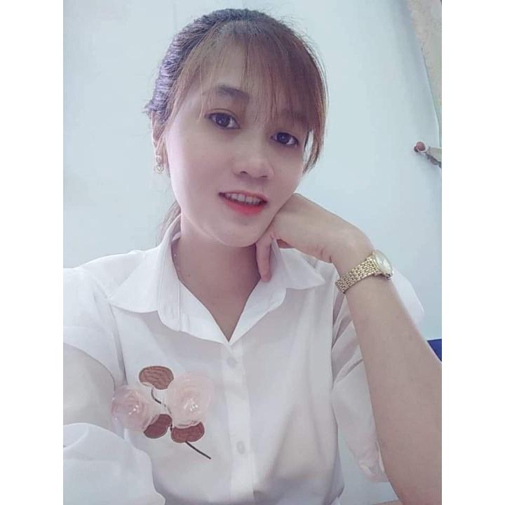 Áo sơ mi nữ công sở thời trang SURI cổ sơ mi,áo thêu hoa trước ngực,tay lưới thật trẻ trung