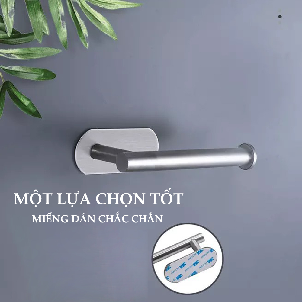 Móc treo cuộn giấy vệ sinh dán tường không cần khoan, Inox Sus 304, phụ kiện nhà tắm MIHOCO 814