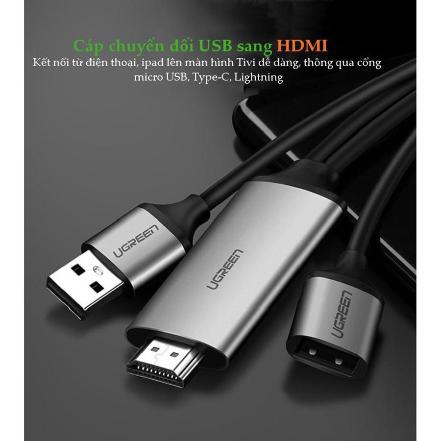 Ugreen 50291 - Kết nối điện thoại, máy tính bảng sang tivi, máy chiếu HDMI chính hãng - Hàng Chính Hãng
