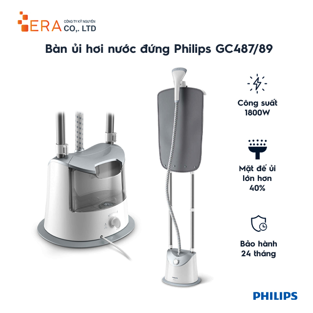 Bàn Ủi Hơi Nước Đứng Philips GC487/89 (1800W) - Hàng Chính Hãng