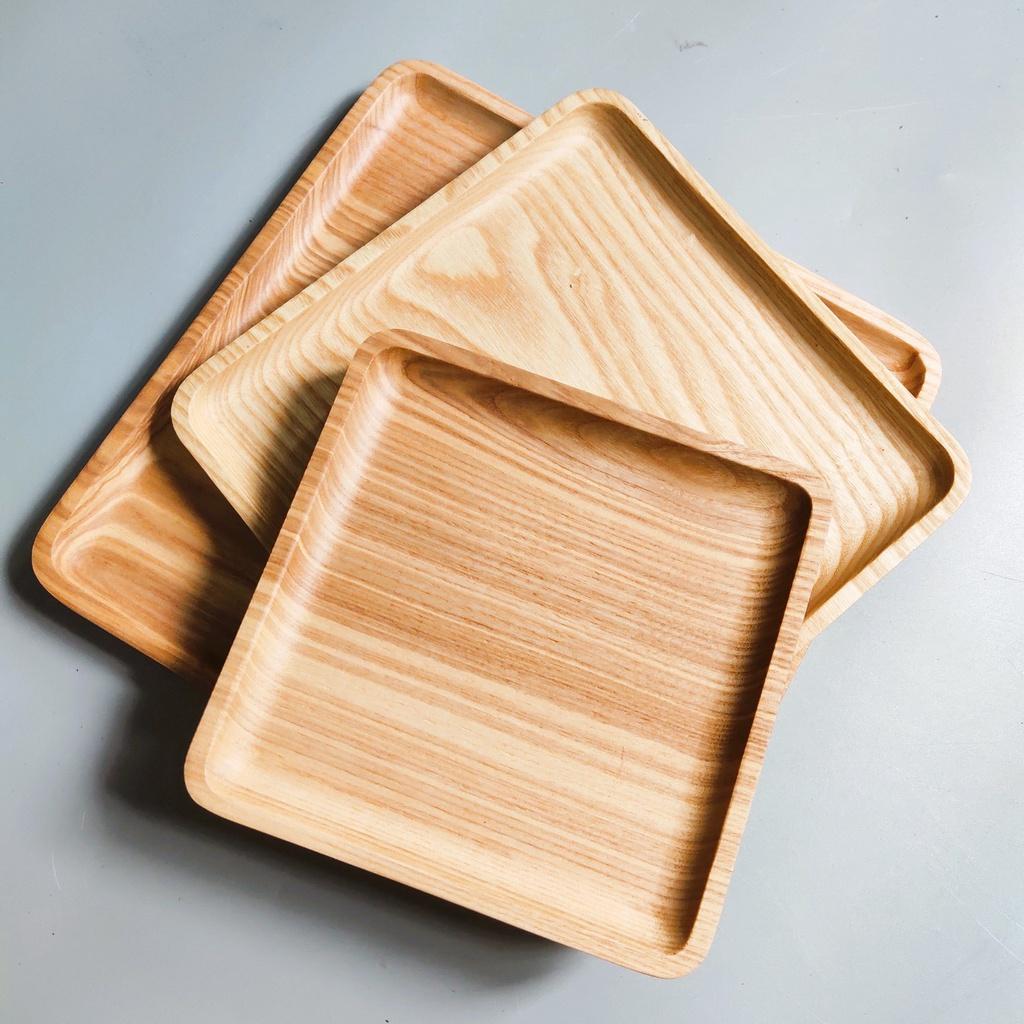 Khay Gỗ Tần Bì Vuông 22x22cm, Khay Đựng Trái Cây, Chụp Ảnh Trang Trí