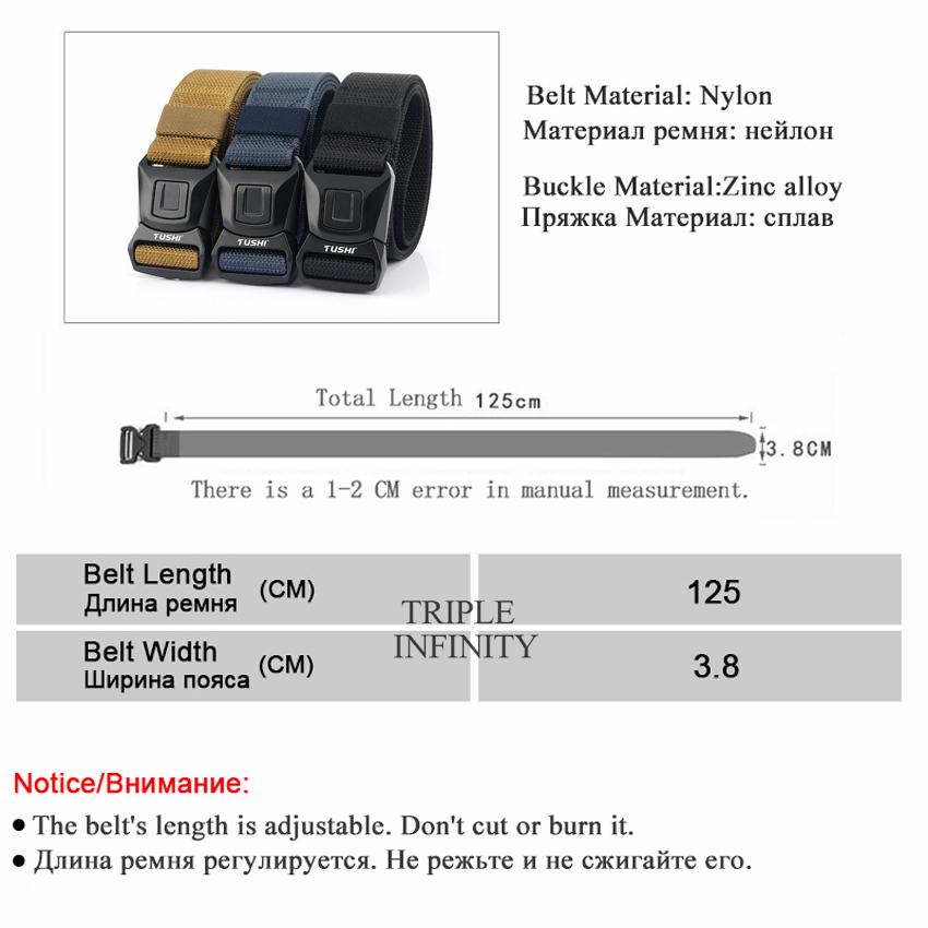 Chiến Thuật Thời Trang Thắt Lưng Nam Phát Hành Nhanh Cắm Khóa Kim Loại Thể Thao Dày Nam Quần Dây Cổ Đan Dây Lưng Cho quần Jean