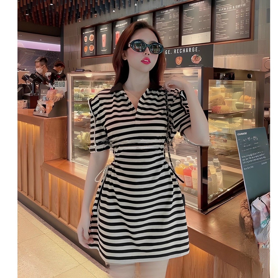 ĐẦM RÚT DÂY EO MÀU Y HÌNH