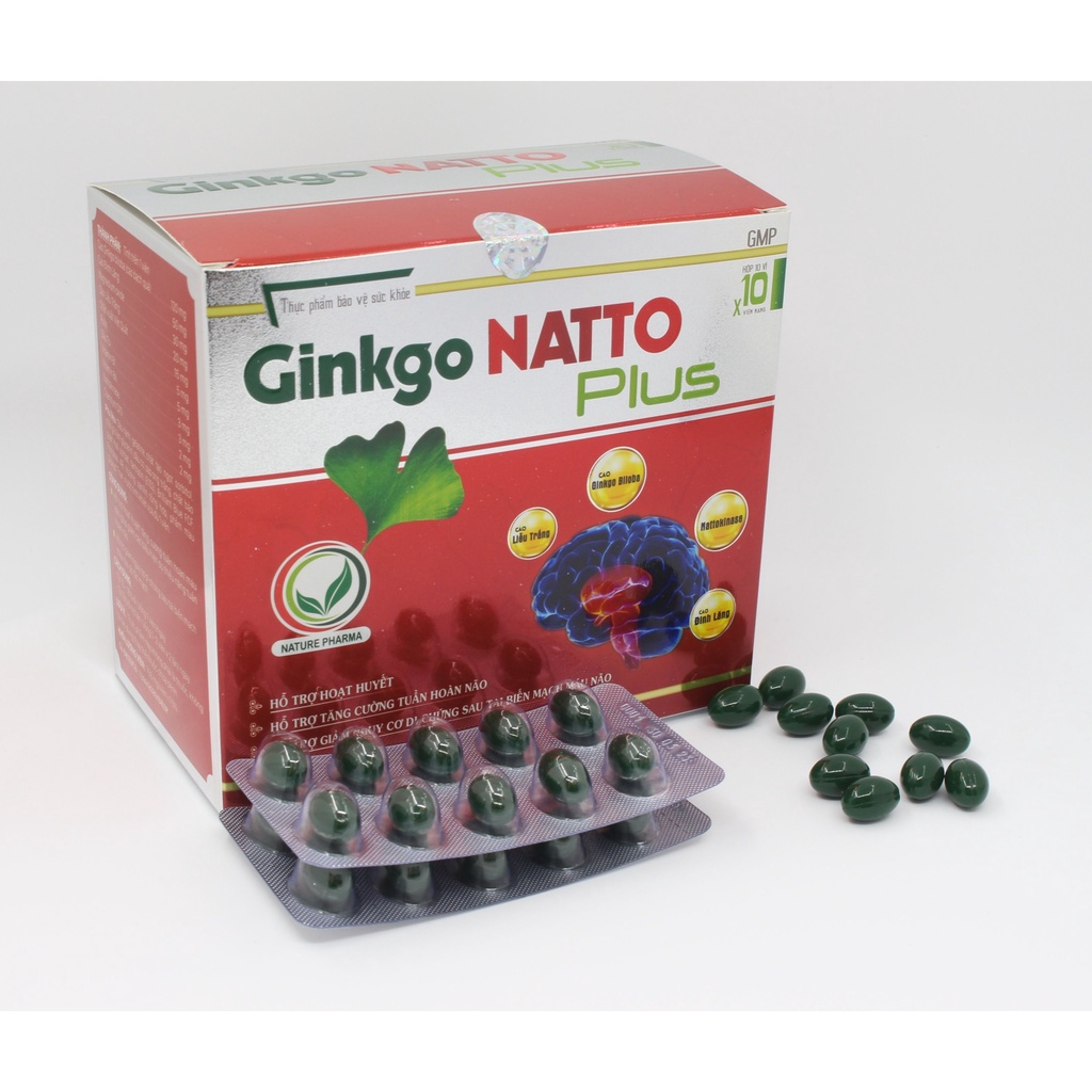 Hoạt Huyết Dưỡng Não Ginkgo Natto Plus Hỗ Trợ Tăng Cường Tuần Hoàn Máu Não, Bổ Não - Greenmec