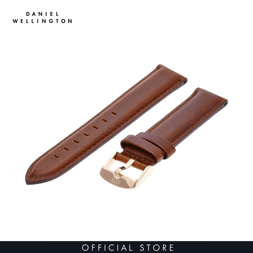 Dây da đồng hồ Daniel Wellington 18mm khóa màu vàng hồng - Cho đồng hồ Classic 36mm - DW00200035