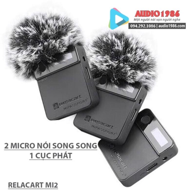 Micro Không Dây cài ve áo Relacart Mipassport MI2 2.4G wireless Kèm 2 Micro nói song song