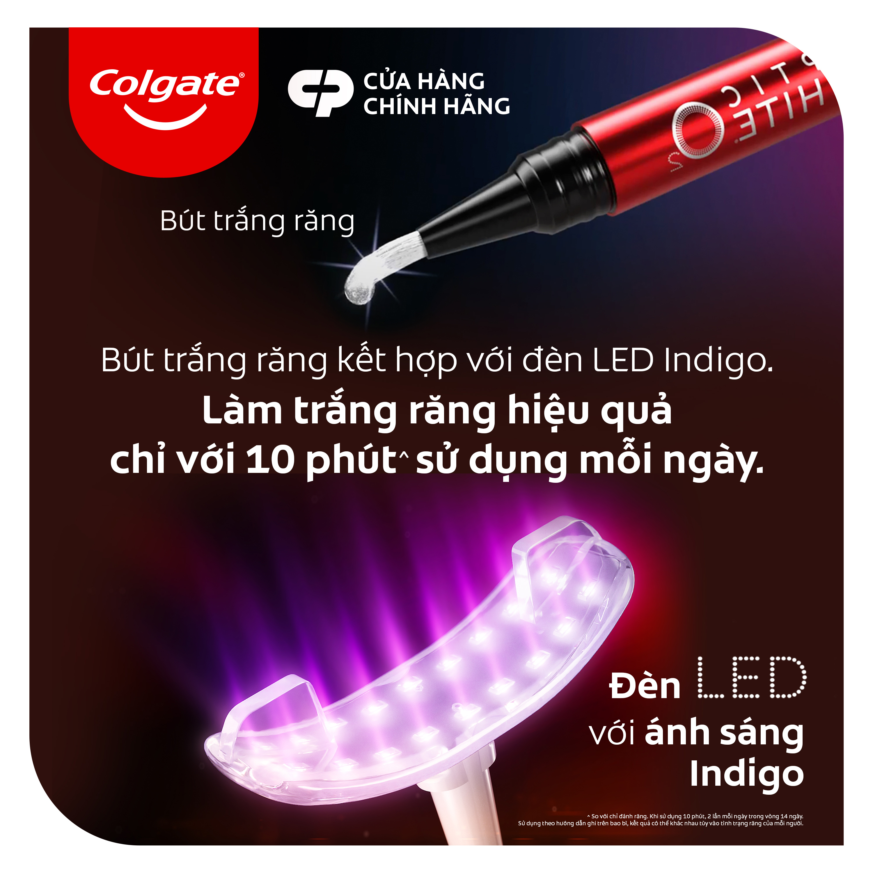 Bộ trắng răng Colgate Optic White O2 Flex Light LED - Phiên bản mới gọn nhẹ, an toàn, không ê buốt