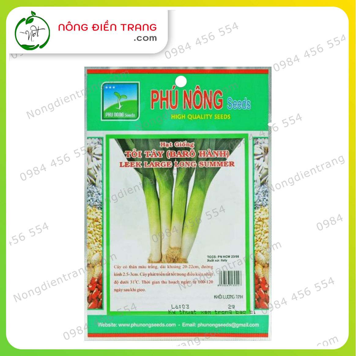 Hạt Giống Tỏi Tây Phú Nông - Gói 2g - Hành Boaro, baro barô hành - Nảy Mầm Nhanh Sinh Trưởng Mạnh - VTNN Nông Điền Trang