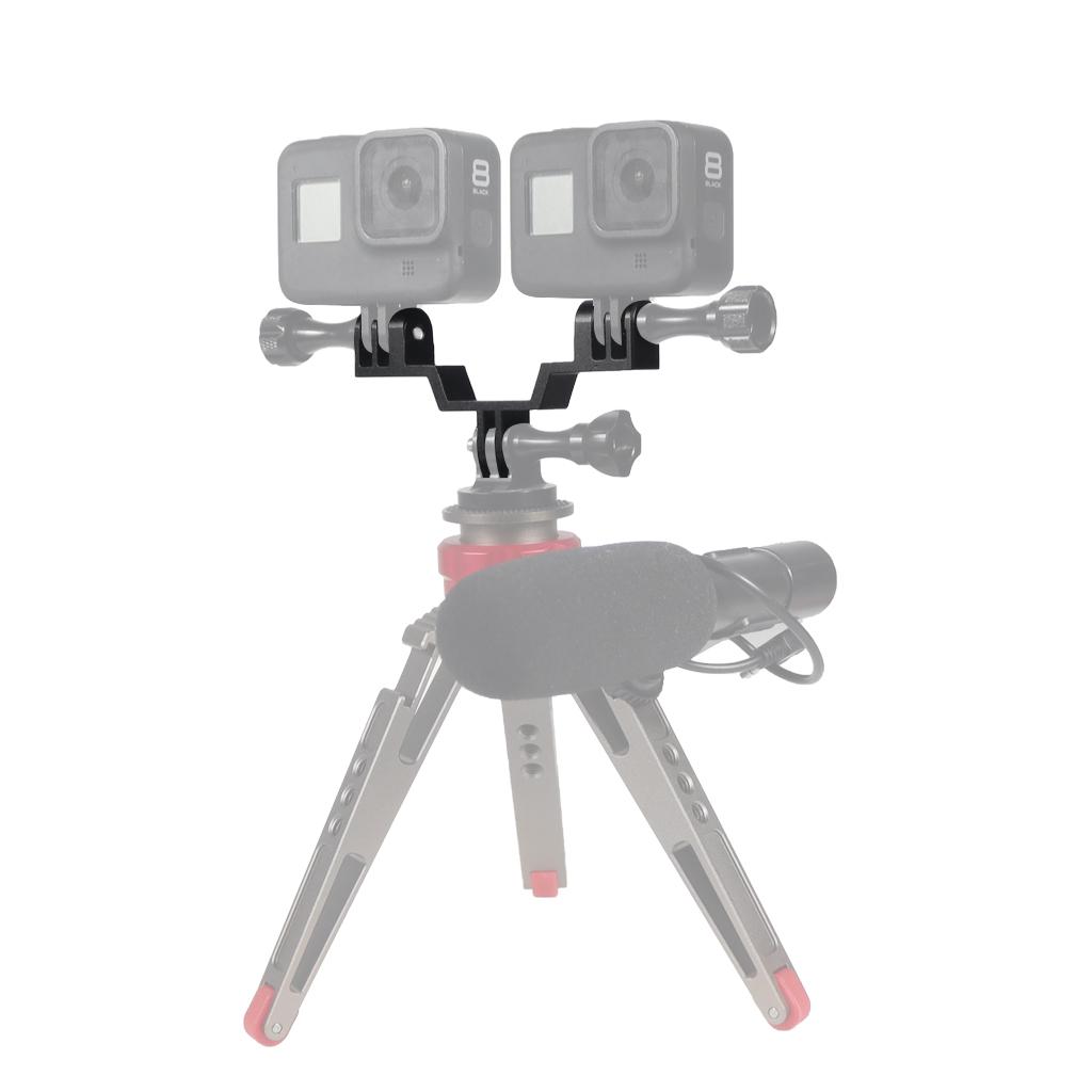 Kim loại kép gắn kết khung camera chân máy kết nối chỗ giữ giá đỡ đơn vị cho GoPro Max 10 9 8 cho máy ảnh DJI Action 2