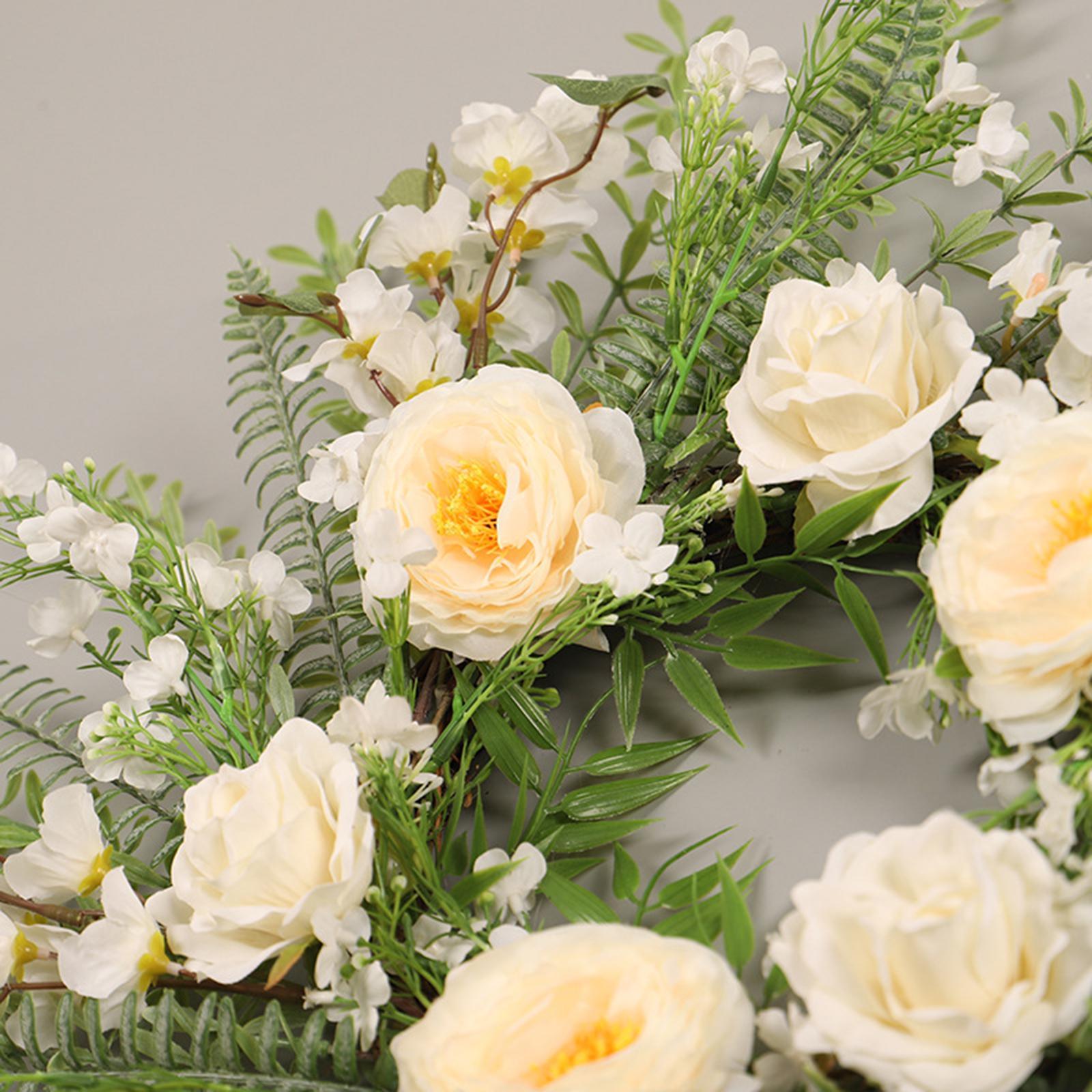 Artificial Silk Flower Wreath Garland for Farmhouse Garden Decorative Accessories Wedding Baby Shower Party Decor