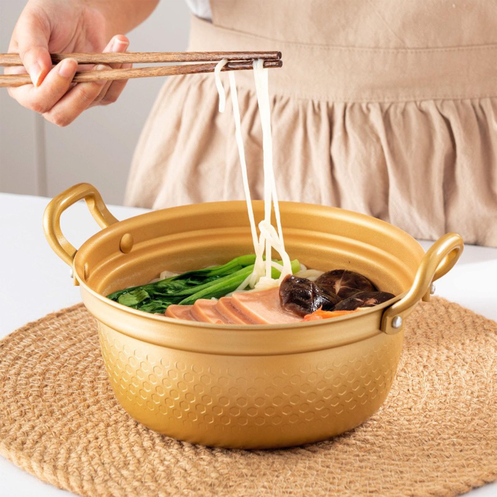 Ramen Cooking Pot Stockpot Double Handle for  Cookware Hiking