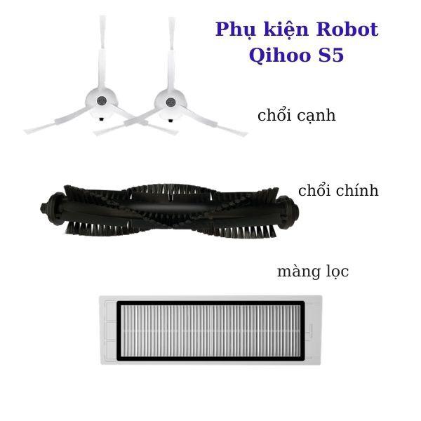 Chổi, Màng Lọc Qihoo S5 - Phụ kiện Robot hút bụi - HÀNG CHÍNH HÃNG