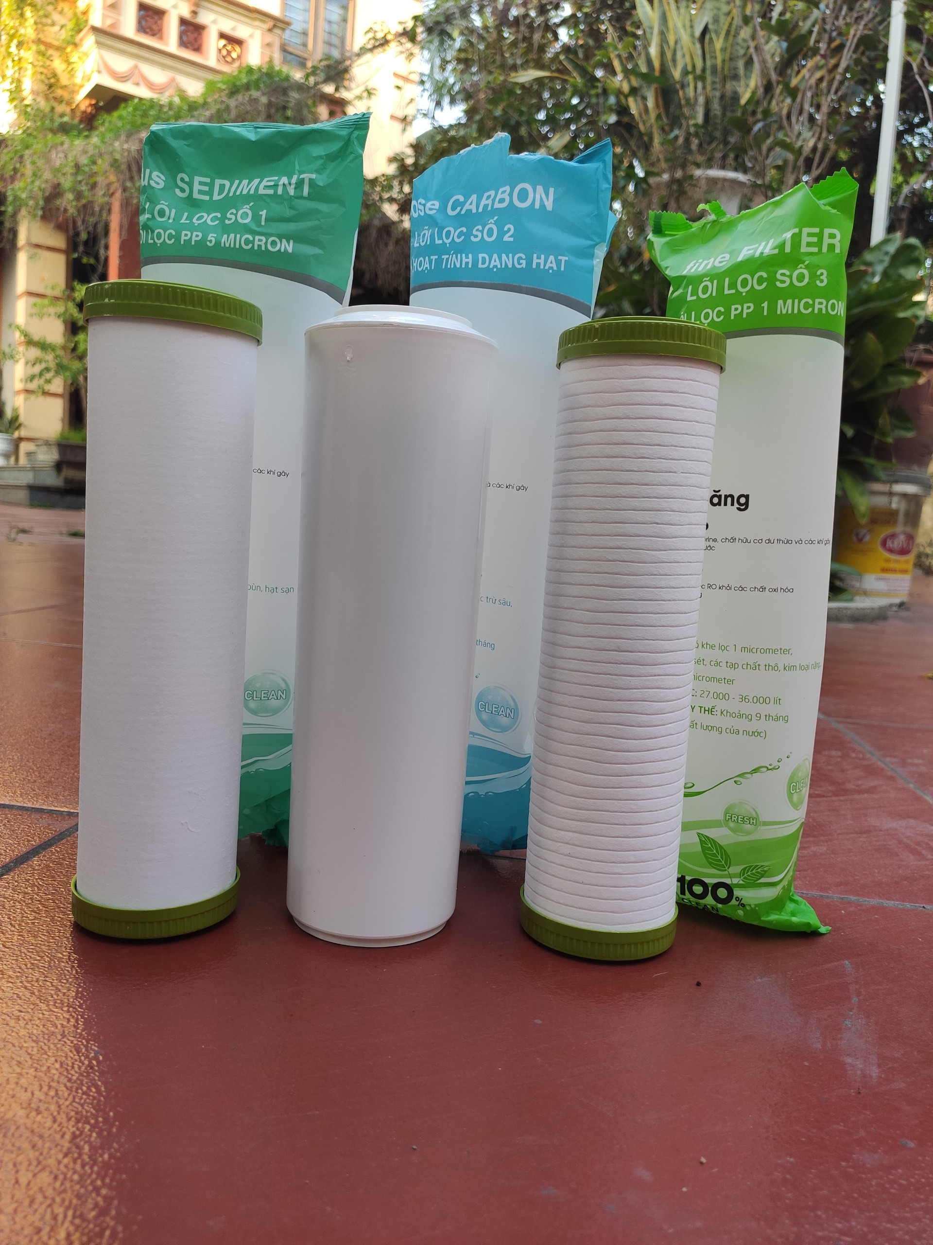 Bộ 3 LÕI LỌC NƯỚC số 1,2,3 lõi lọc thô dùng cho máy lọc nước R.O gia đình