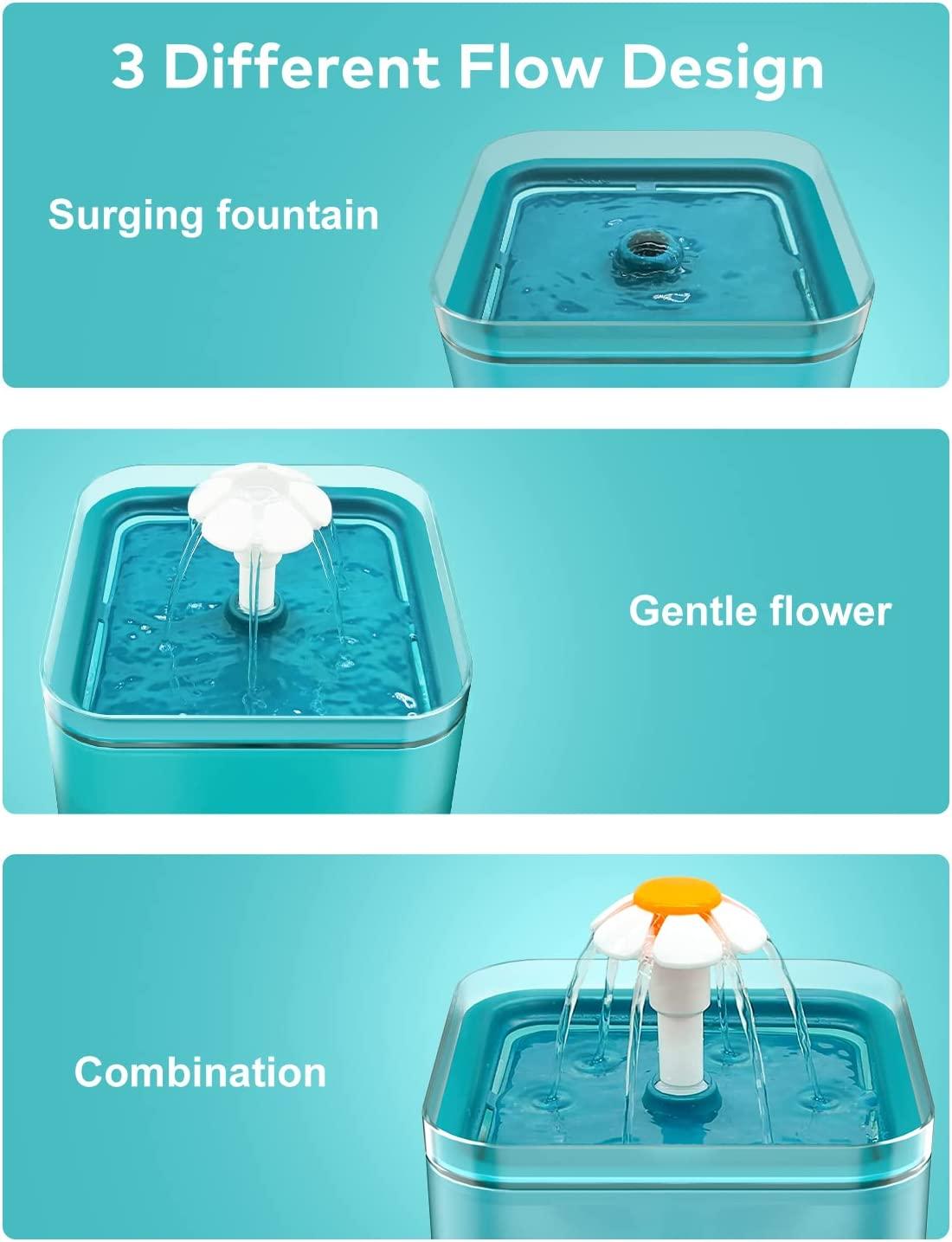 Đài phun nước Cat Water, Nhà phân phối nước Ultra Silent Cat, Nhà phân phối nước mèo với đèn LED, Đài phun nước trò chuyện 2L