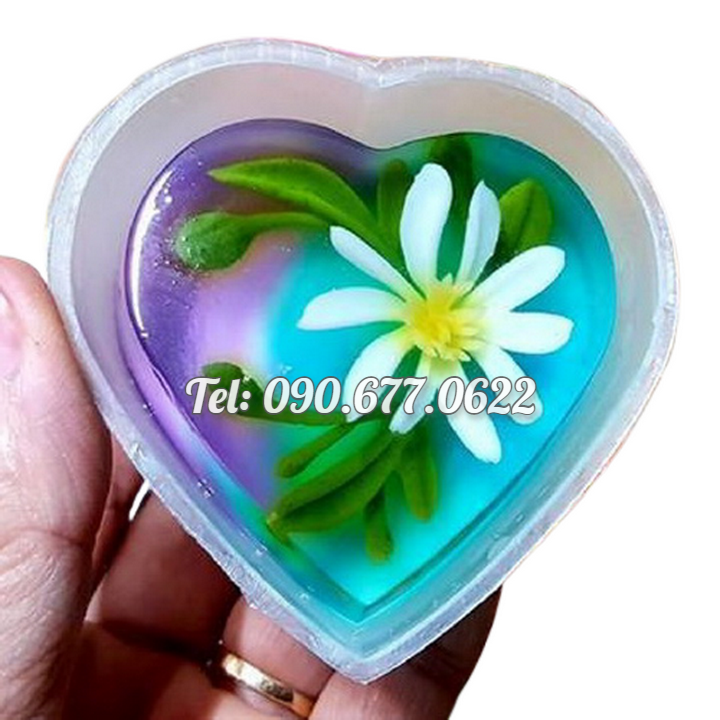 Bộ 10 khuôn bánh Flan hình tim – Loại có nắp – Mã số 1463