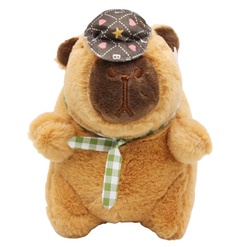 Móc Khóa Thú Bông Capybara Đội Nón 10 cm - ZooZoo 1085 (Màu Khăn Choàng Giao Ngẫu Nhiên)