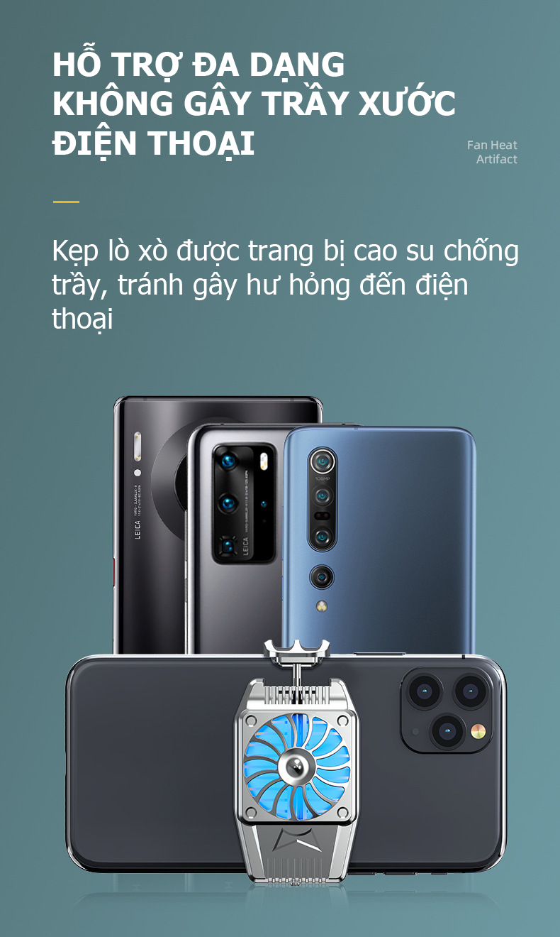 Quạt tản nhiệt H15 dành cho điện thoại, tản nhiệt cực nhanh, cực mát