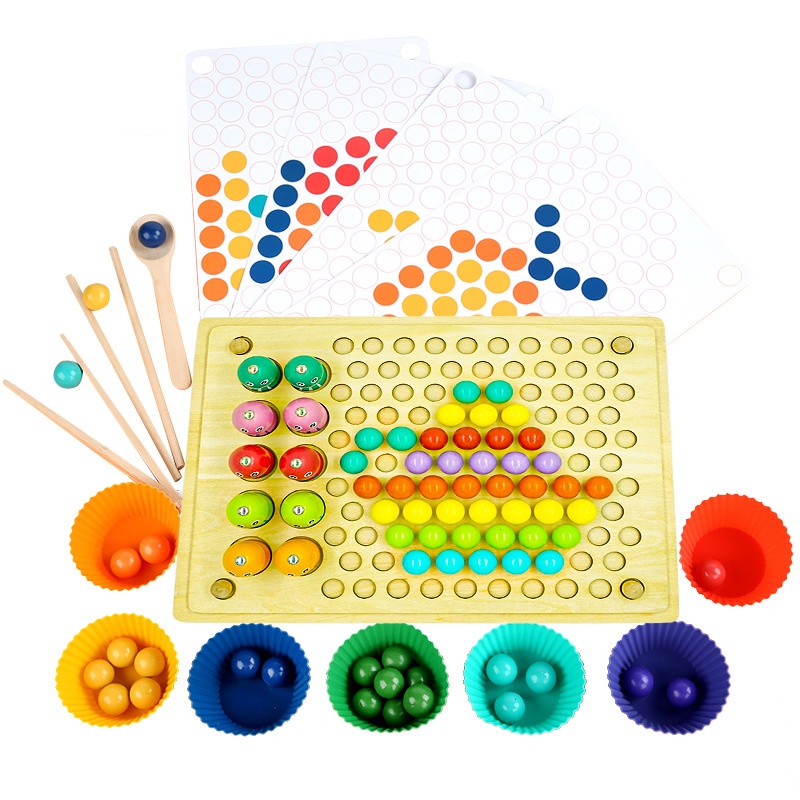 Bộ Gắp Bi Đồ Chơi Montessori Bằng Gỗ, Gắp Bi Gỗ Rèn Luyện Vận Động Tinh Cho Bé  Đồ Chơi Phát Triển Trí Tuệ - Orgavil