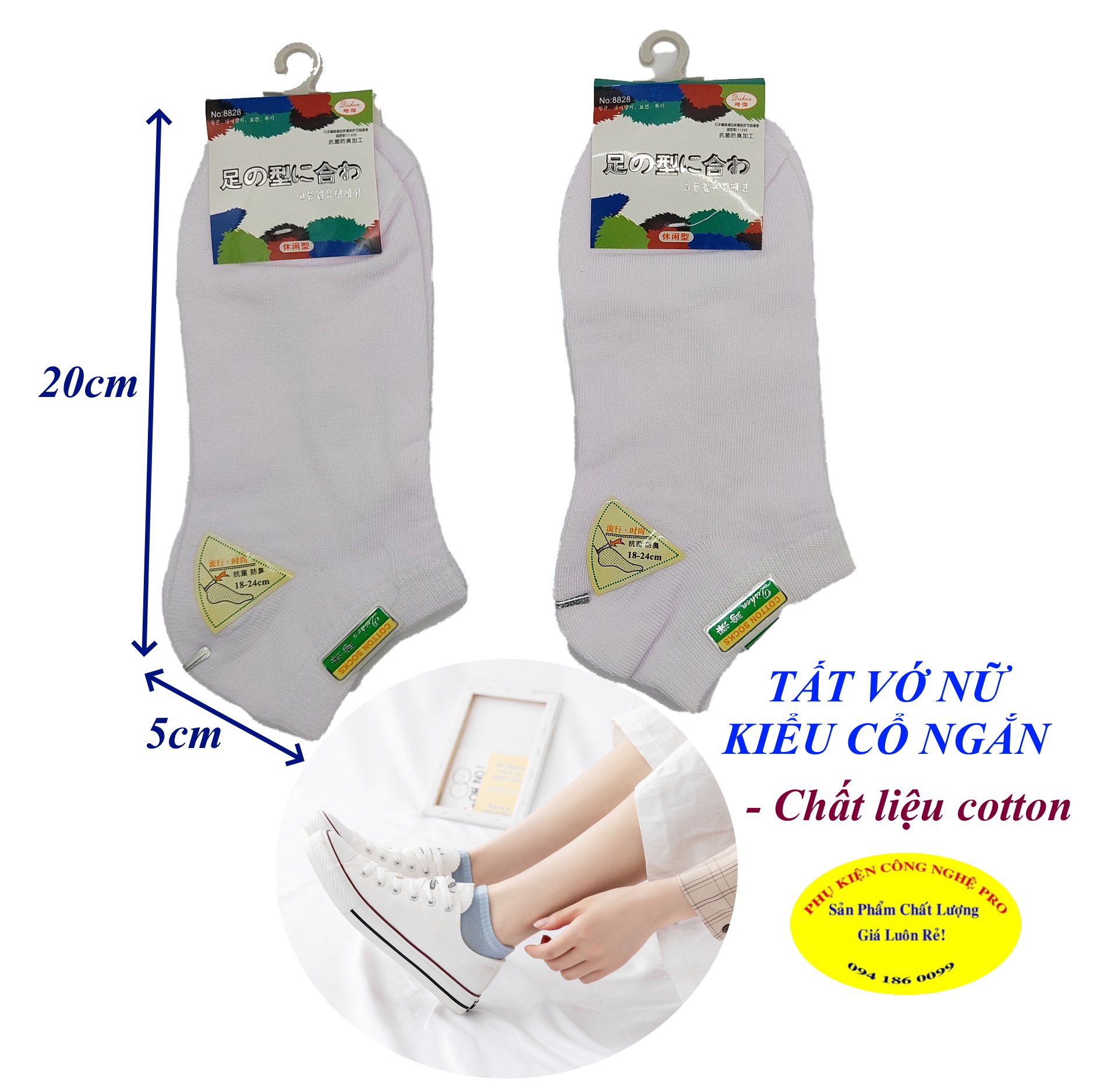 Tất vớ nữ Kiểu cổ ngắn Qishen Cotton Socks Fashion Chất liệu cotton co giãn, Mềm mại, Thấm hút mồ hôi, Bảo vệ đôi chân