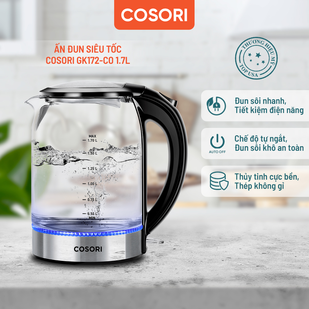 Ấm bình đun siêu tốc Cosori GK172-CO 1.7L - Hàng chính hãng