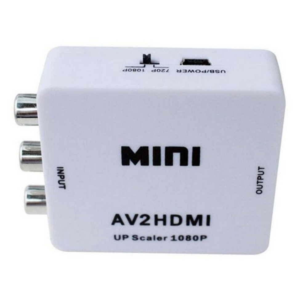 Bộ chuyển đổi AV sang HDMI Scalar chuyển đổi Video Composite Box Mini RCA AV CVBS to HDMI Converter - Màu trắng