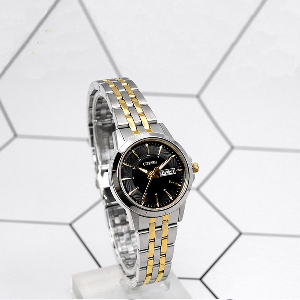 Đồng Hồ Nữ Citizen Dây Thép Không Gỉ EQ0604-56E - Mặt Đen
