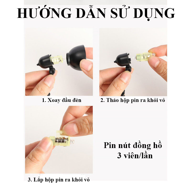 Đèn Led trang trí Dola Home từ tính có nam châm ở đế, tặng kèm pin dự phòng gắn vào bảng pegboard xinh xắn tiện lợi