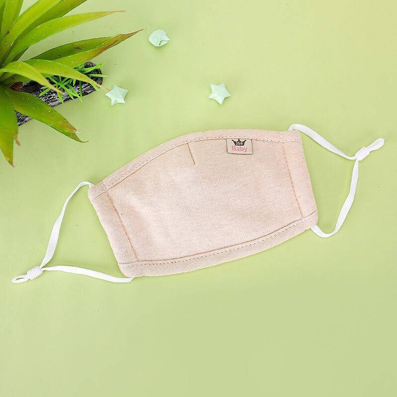 Khẩu trang 100% cotton hữu cơ tự nhiên không tẩy nhuộm hóa chất an toàn cho bé 0-6Y