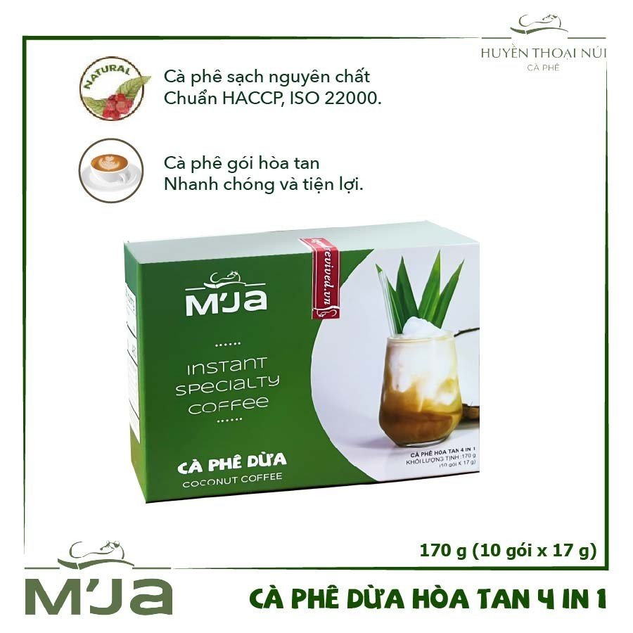 Cà Phê Đặc Sản M'JA Hòa Tan Dừa 4in1 - 170g