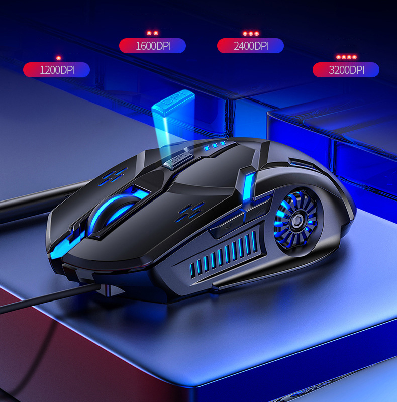 Hình ảnh Chuột máy tính có dây G5 ES, chuột gaming DPI 4 cấp độ, hiệu ứng đèn nền 7 màu- Hàng nhập khẩu