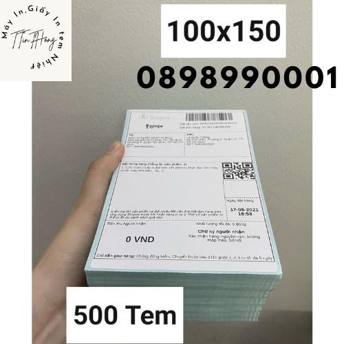 5 cuộn decal in tem mã vạch đơn hàng 100x150 (TEM XẤP)