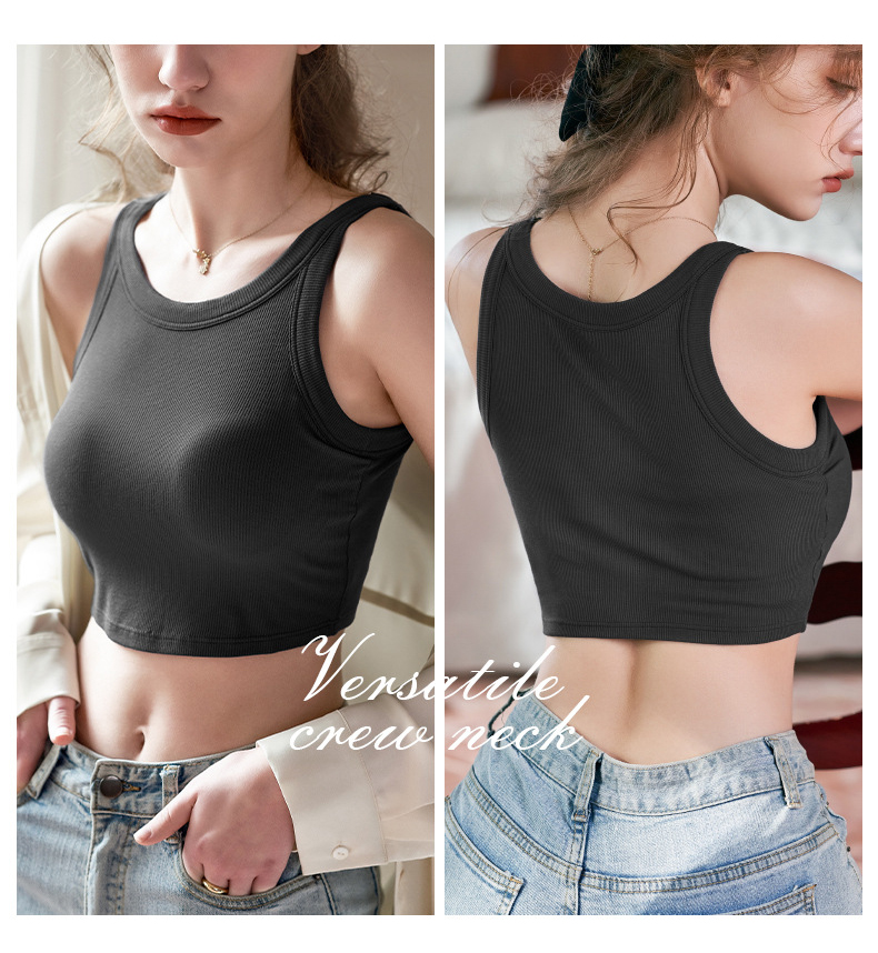 Áo Ba Lỗ Croptop Có Đệm Ngực Cotton Cao Cấp, Áo Sát Nách Thun Co Giãn Thoáng Khí CT013 đã được tạo