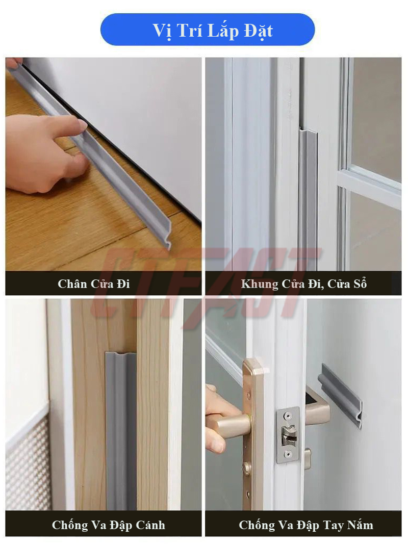 Ron Dán Che Khe Cửa ,Chân Cửa,Khung Cửa CTFAST Chống Bụi, Ngăn Côn Trùng, Chống Ồn, Chống Thoát Nhiệt Điều Hòa, Chống Va Đập Cửa - Mẫu Cải Tiến 2021