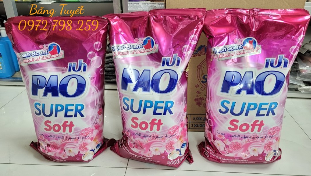 BỘT GIẶT PAO 5KG CHUẨN HÀNG THÁI LAN TRẮNG SÁNG VÀ SẠCH THƠM CỰC KỲ