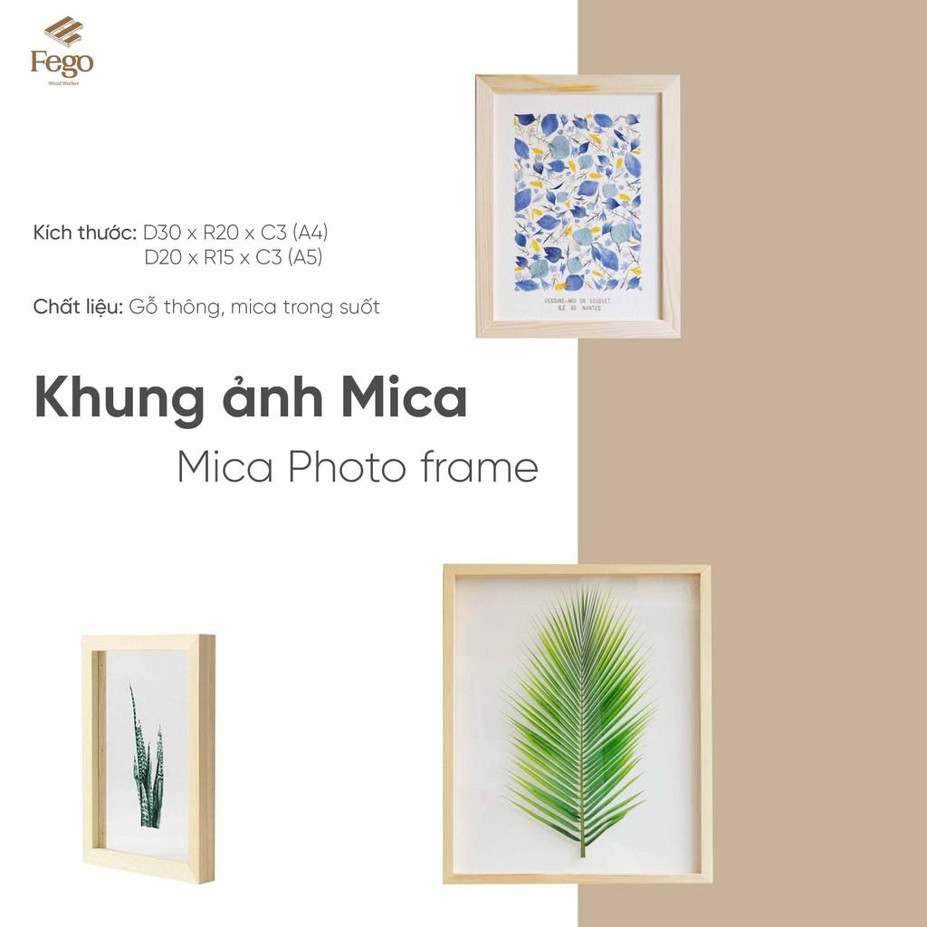 Khung ảnh mica để bàn nhiều kích cỡ/Khung tranh bằng gỗ ép lá trang trí decor nhà cửa