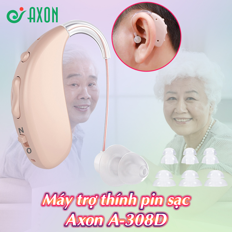 Máy trợ thính không dây pin sạc Axon A-308D - Có bộ lọc tiếng ồn thông minh