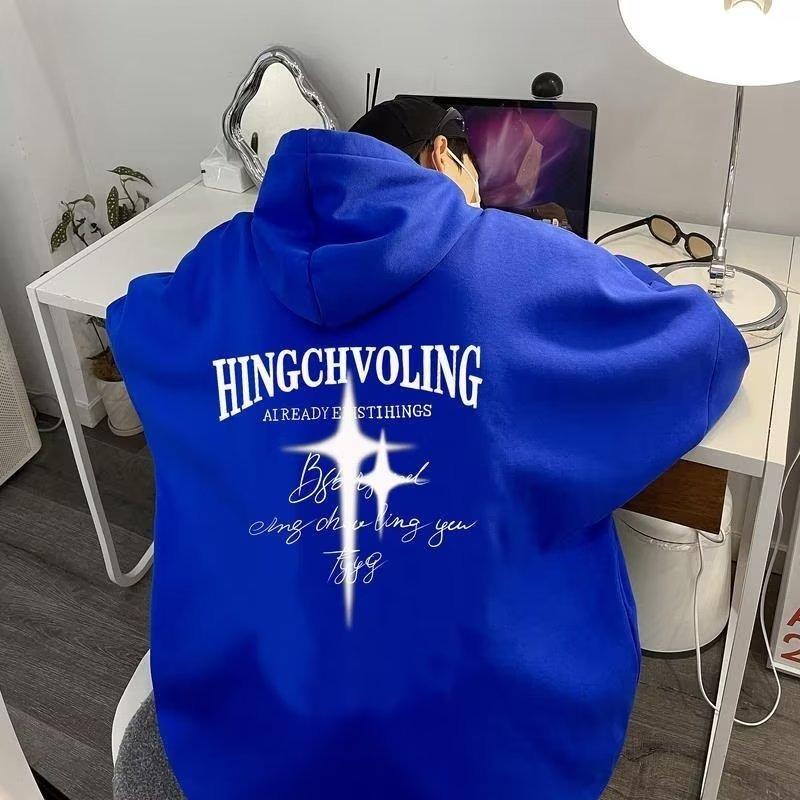 Áo Khoác Hoodie In Chữ Và Ngôi Sao Phong Cách Retro Mỹ Cỡ M-5XL Thời Trang Thu Đông Mới Cho Cặp Đôi
