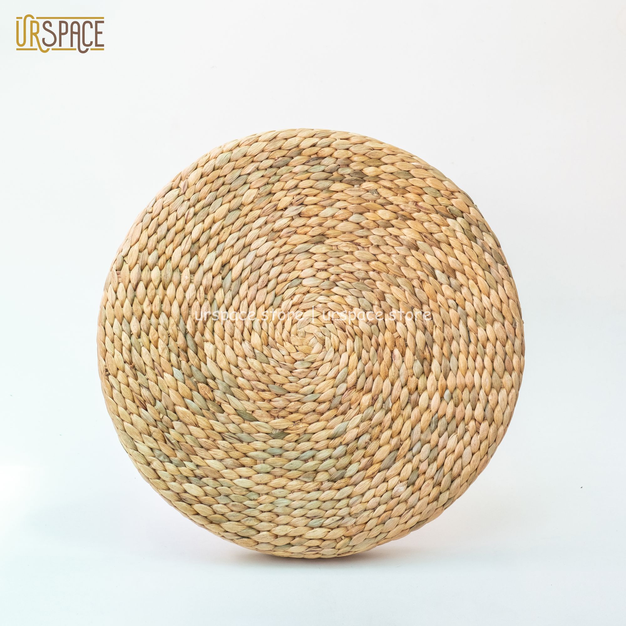 Đệm ngồi bệt hình tròn bằng lục bình màu tự nhiên/ Round Hyacinth Mediation Cushion Natural Color