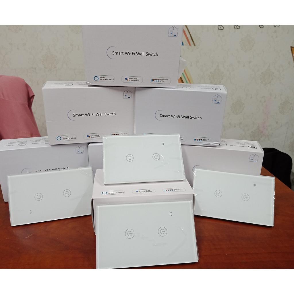 Công tắc điện thông minh Wifi cảm ứng 2 nút giá rẻ - màu trắng HCN - Hàng nhập khẩu