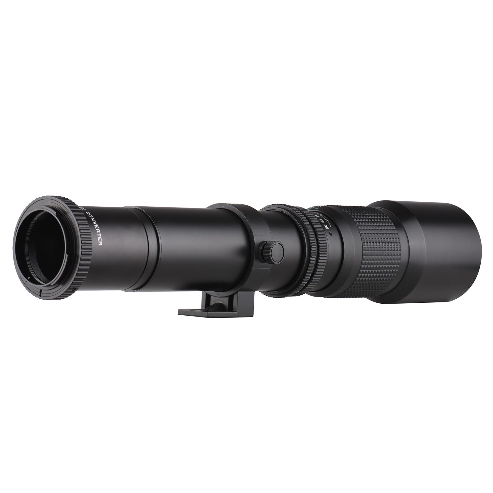 Andoer 500mm/ 1000mm f/8 Manual Focus Camera Telephoto Lens with 2X Converter Lens Cover Lens Protector Carry Bag