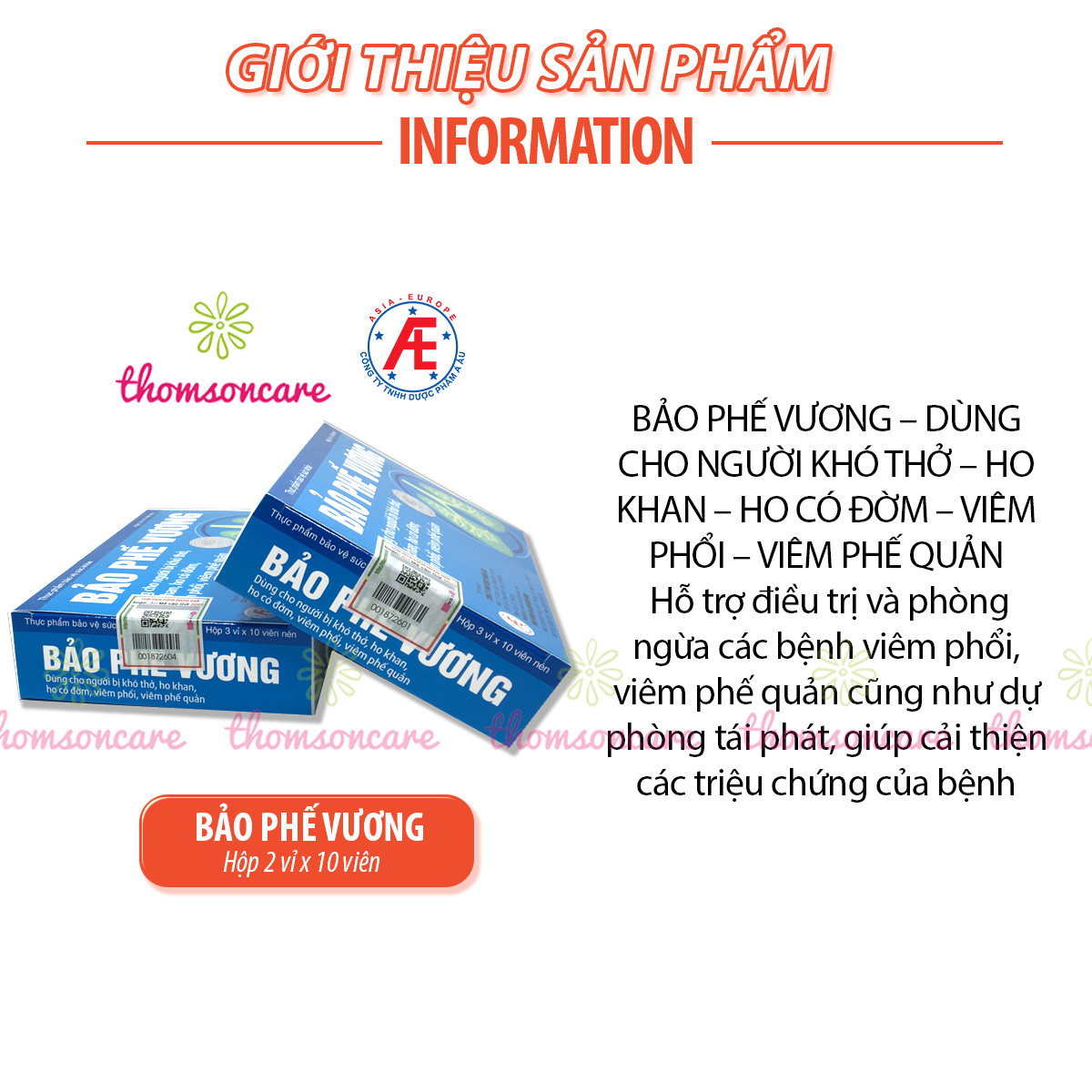 Bảo phế vương - Hộp 20 viên - Hỗ trợ giảm ho có đờm, phế quản từ thảo dược