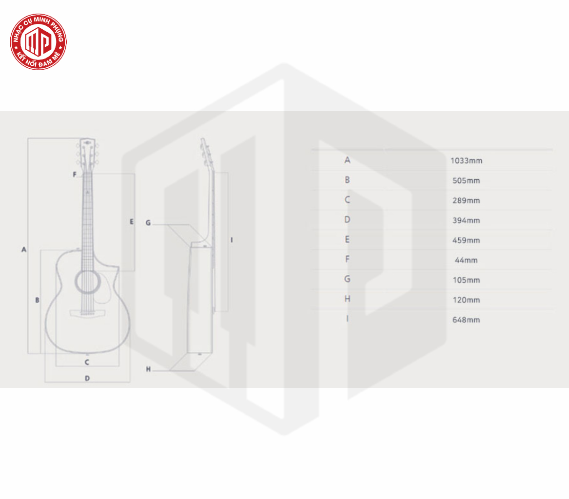 Đàn Guitar Acoustic - HEX FX750CE - Queen Series - Size Grand Auditorium - EQ Fishman Sonitone GT2 - Hàng chính hãng