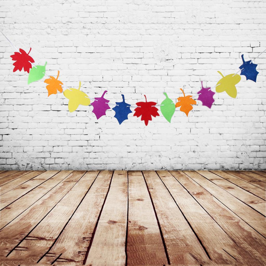 Colorful Maple Leaves Banner Bunting Kid's Birthday Party Decoration