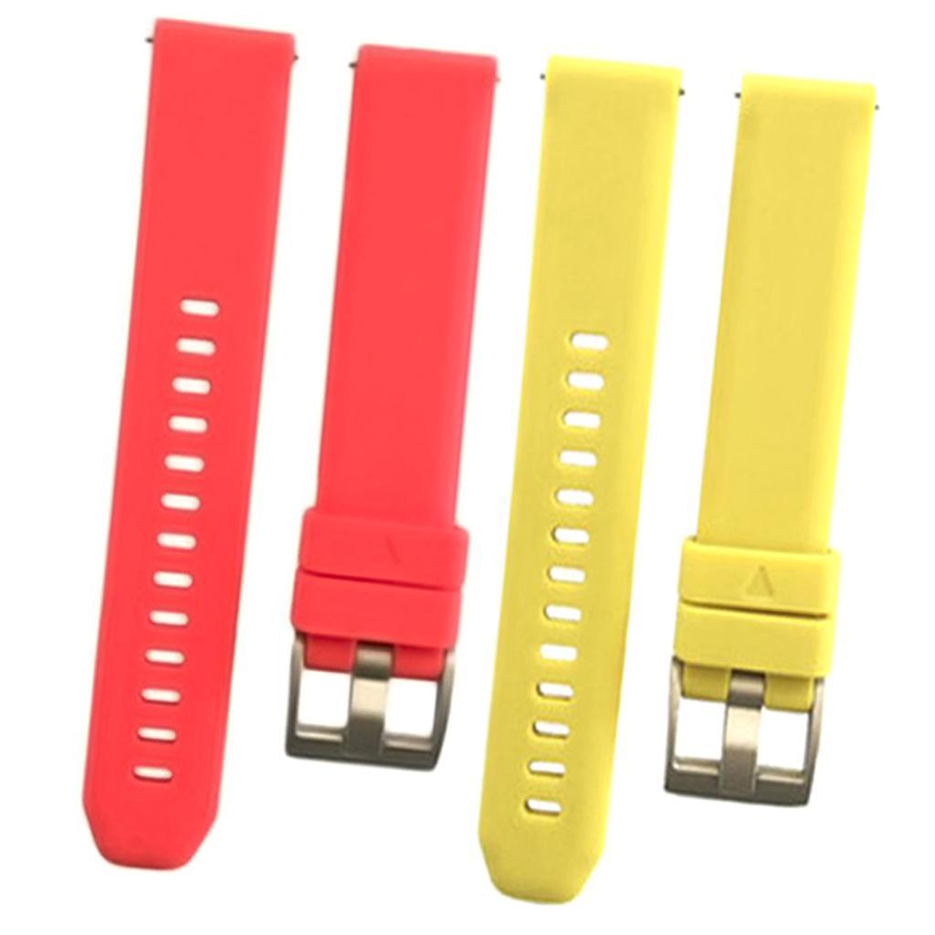 2Pcs 20mm Universal Silicone  Wrist Strap for Smart Wrist Watch