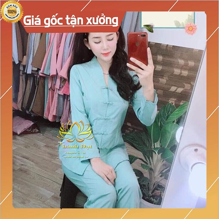 Bộ Đồ Lam Đi Chùa, Quần Áo Đi Chùa Bài Lai Tim Thêu Chất Vải Loại 1, Mịn Đẹp Thoáng Mát Mặc Cực Thoải Mái, Duyên Dáng