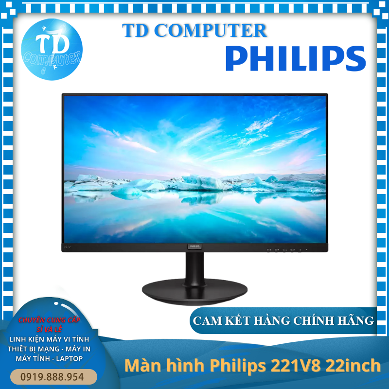 Màn hình máy tính 22inch Philips 221V8 - Hàng chính hãng Viết Sơn phân phối