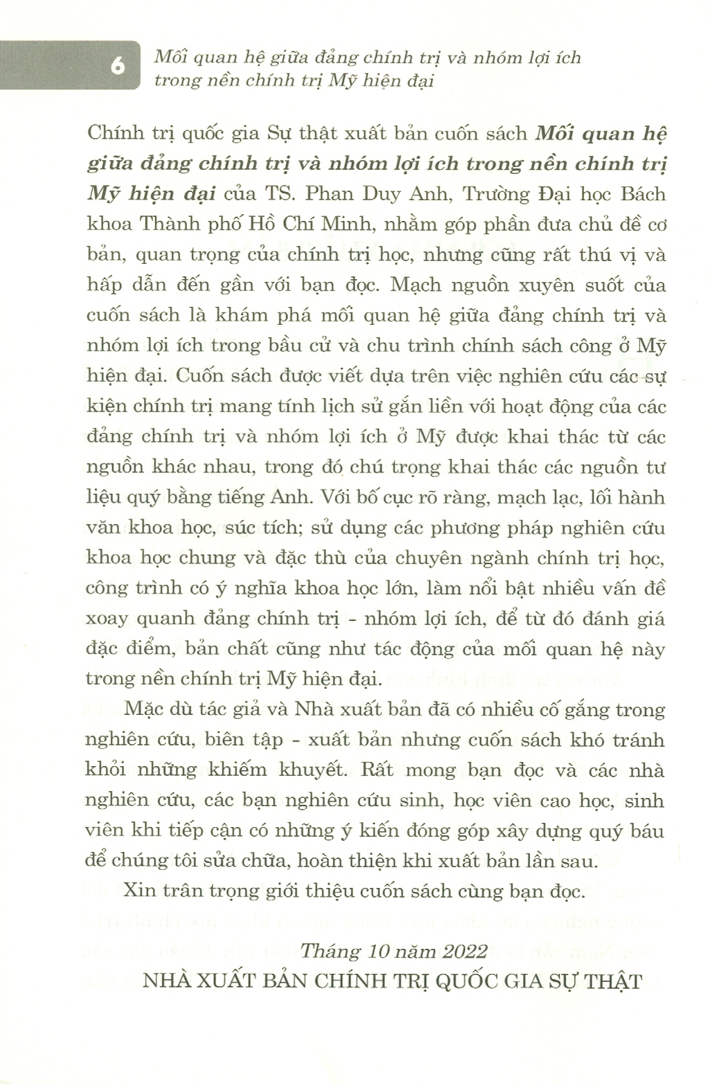 Mối Quan Hệ Giữa Đảng Chính Trị Và Lợi Ích Nhóm Trong Nền Chính Trị Mỹ Hiện Đại