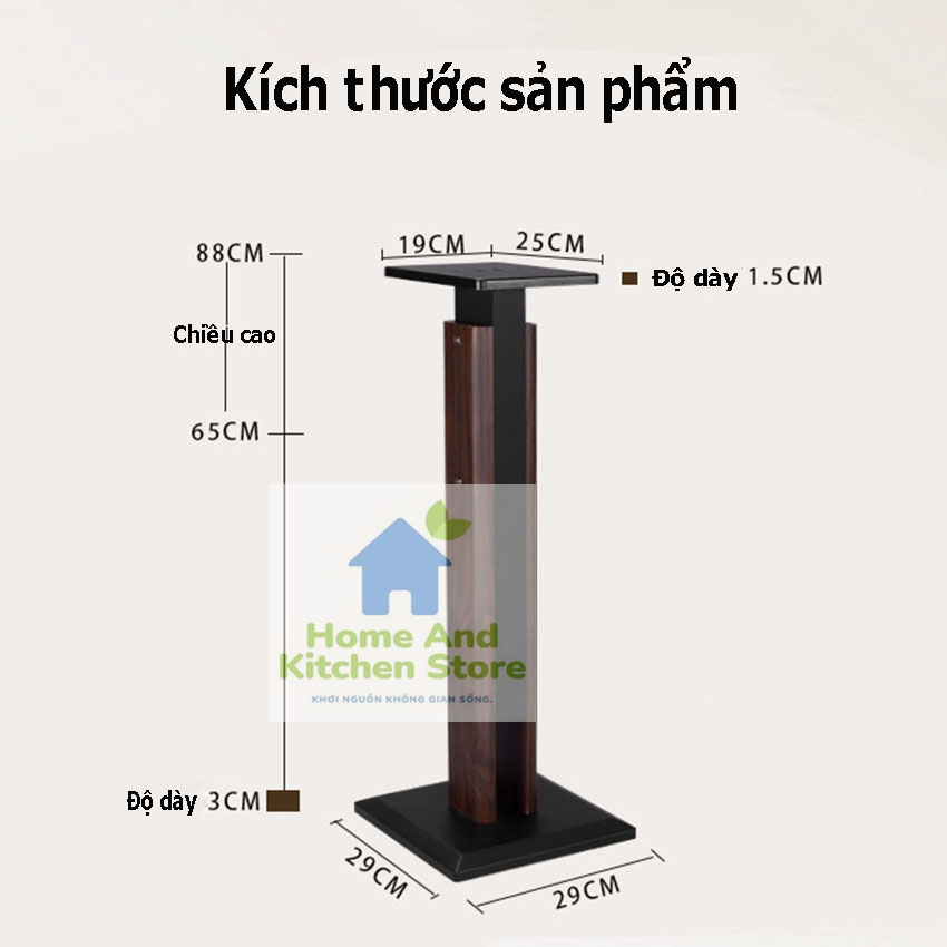 Chân loa gỗ E1-65 để bộ loa đài đa năng TĂNG GIẢM CHIỀU CAO phù hợp mọi không gian gia đình cao cấp