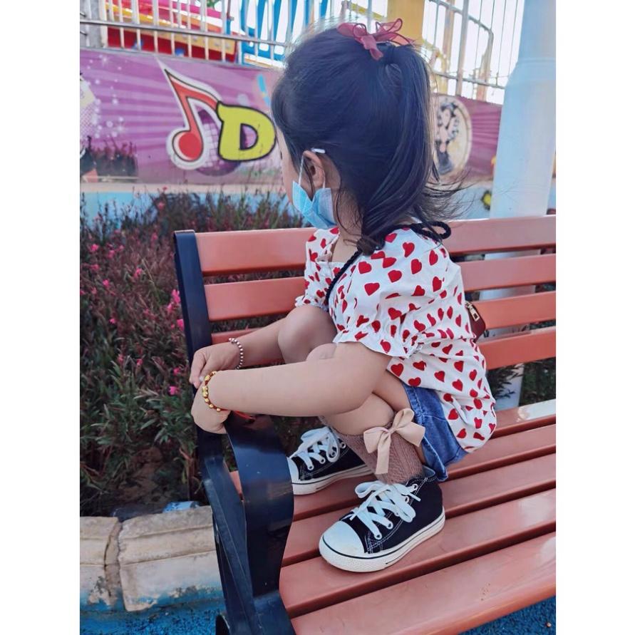 Giày thể thao cho bé - Giày trẻ em cổ thấp Con veres có dây buộc phong cách Hàn Quốc đáng yêu đế cao su mềm cho bé FL15