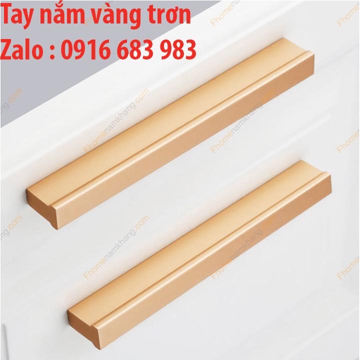 Tay nắm cánh tủ vàng trơn dạng thanh nhôm, tay nắm tủ quần áo đẹp